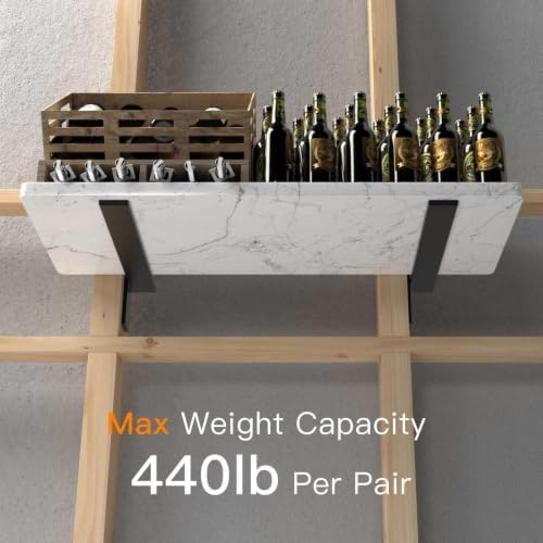 LEOPO 3/8" Thick Free Hanging T Shelf Bracket(2-Pack), 20" L x 2.5" W