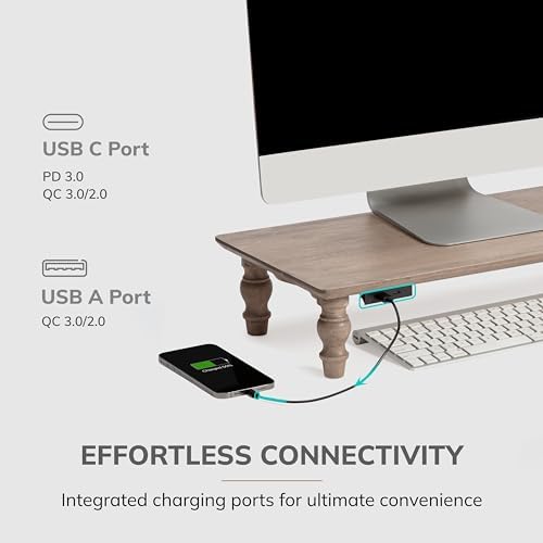 Anji Mountain Monitor Stand for Desk - Desktop Organizer & Laptop Riser, Ergonomic Monitor Riser, Space-Saving, Durable,