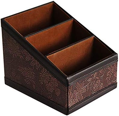 PU Leather Remote Control Holder Storage Container for TV Remote Phone Caddy Eyeglasses