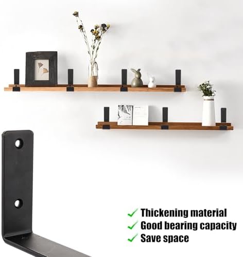 ASelected 4Xshelf Brackets Heavy 5Mm Thick Shelf Bracket Heavy Black Duty Metal Shelf Brackets 225X110Mm Incl Fixtures &