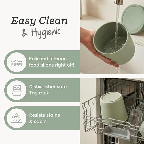 StarPack Freeze The Day Homemade Ice Cream Containers (2-Pack, 1 Quart) - Airtight Silicone Lids, BPA-Free Reusable Polypropylene Freezer Containers with Dry Erase Pen and Labels, Sage Green and Pink