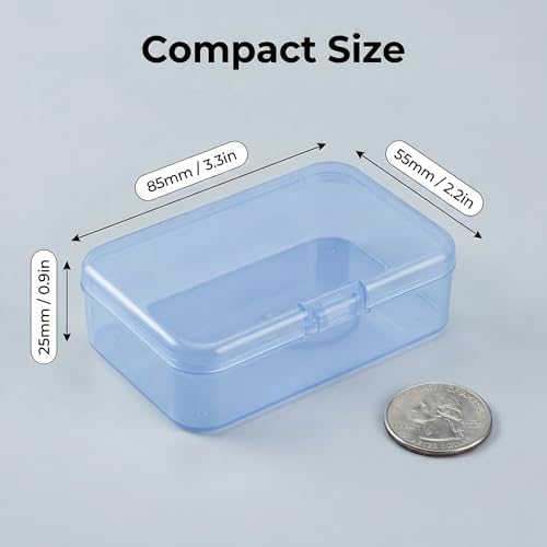 LJY 28 Blue Rectangular Plastic Boxes, 3.3 x 2.2 x 1 in for Packing Samples