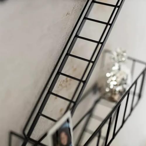 Fire Escape Wall Shelf - 4-Tier Trinket & Action Figure Display with Screwdriver & Screws, Unique Rustic Floating Action