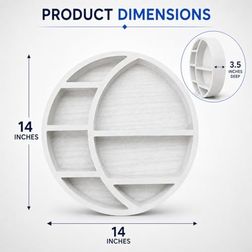 Wooden Crescent Moon Shelf Wall Decor — Aesthetic Floating Crystal Display Holder & Hanging Wall Organizer for Bedroom, 