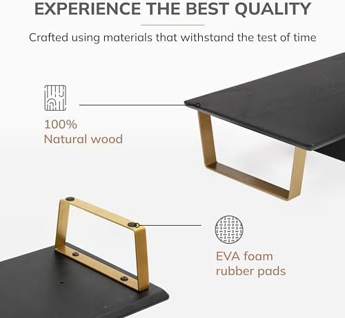 Anji Mountain Monitor Stand for Desk - Desktop Organizer & Laptop Riser, Ergonomic Monitor Riser, Space-Saving, Durable,