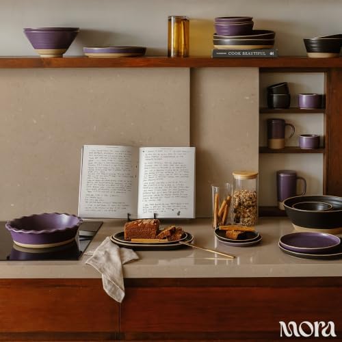 Mora Ceramic Decorative Tray - 9.4in Dish for Jewelry, Perfume, Makeup, Accessories, Candle, in the Bathroom Vanity, Bed
