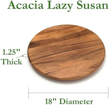 Lipper International 18-Inch Lazy Susan Kitchen Storage, Acacia