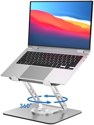 Laptop Stand for Desk Adjustable Computer Stand with 360 Rotating Base Ergonomic Laptop Riser Mount for Desk Foldable Pr