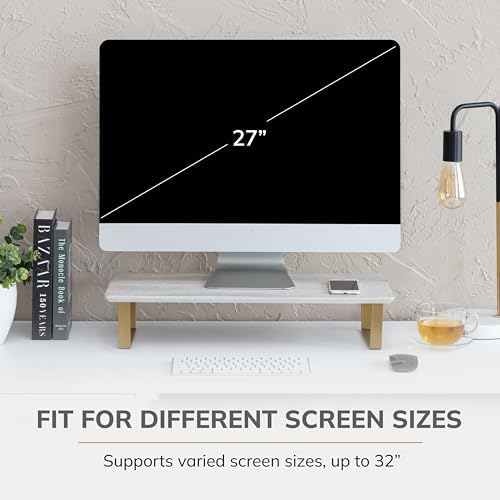 Anji Mountain Monitor Stand for Desk - Desktop Organizer & Laptop Riser, Ergonomic Monitor Riser, Space-Saving, Durable,