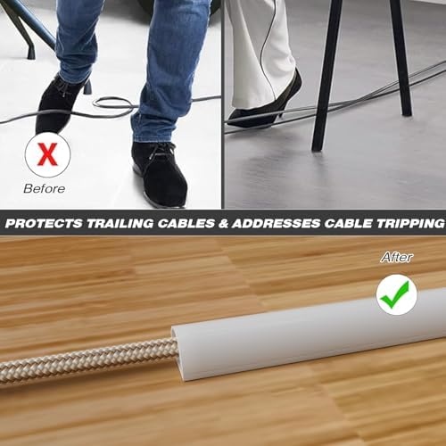 78" Silicone Cord Hider for Wall Mount TV, White Self-Adhesive Cable Hider