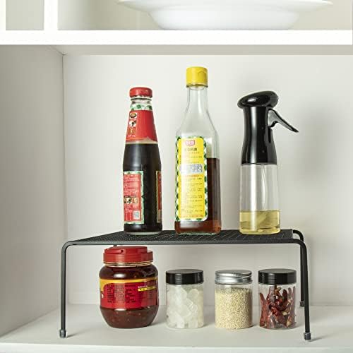 Lonian Kitchen Cupboard Organiser [ 2 Pack ], Home and Kitchen Storage Shelf Wire Rack for Kitchen Cabinets, Counter-Top