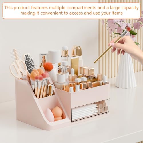 Yieach Countertop Makeup Organizers for Vanity,Bathroom,Dresser,Large Makeup Storage Organizer and Beauty Skincare Organ
