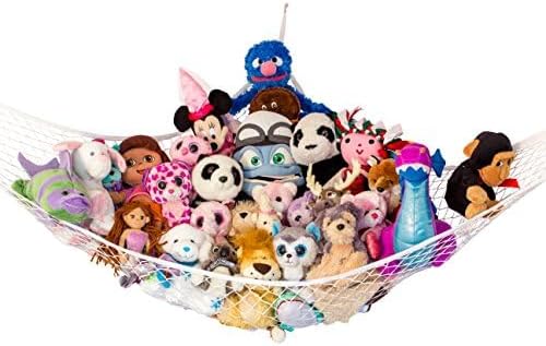 Stuffed Animal Hammock XL | Corner Stuffed Animal Storage & Plushie Net | Extra Large Toy Hammock for Stuffed Animals | Easy Hang, Hardware Included | White Bedroom Decor | by Lilly's Love