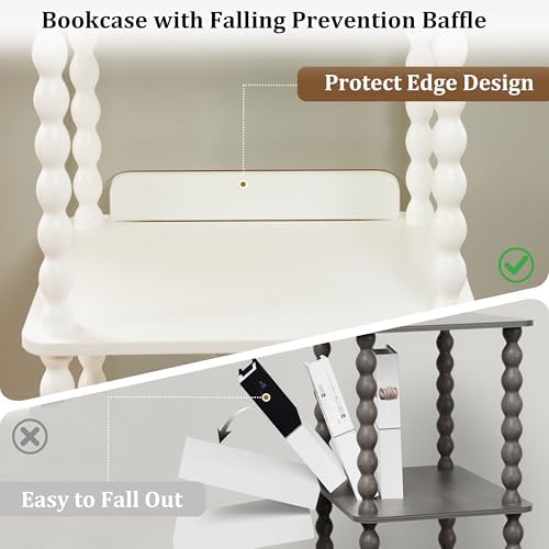 Fultyle Bookshelf, 4-Tier Bookcase with Open Shelves, Modern Book Shelf for Small Spaces, Bedroom, Living Room and Offic
