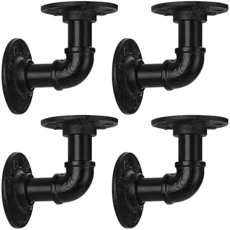 1/2" Pipe Shelf Bracket，Wall Mounted Floating Shelf Bracket, Steam Punk Decor Hanging Wall Metal Bracket, Heavy Duty Dec