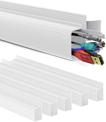 Delamu 6 Pack Safe 15.7in Tidy Cable Management Solution, Protect Kids Pets with Home Office Cable Management Under Desk
