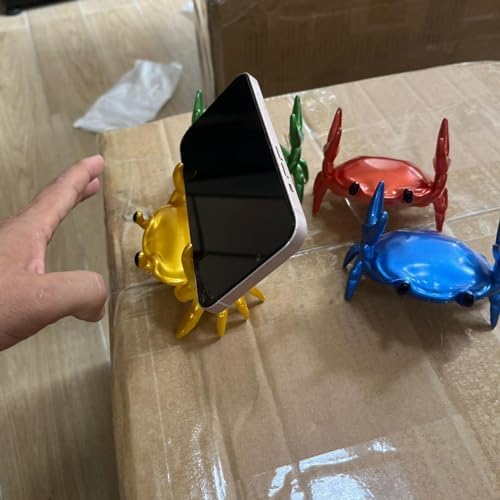 Multi Function Stand - Phone Stand Pen Holder Pencil Holder - Creative Ornament Crab Phone Stand Crab Pen Holder Support Resin Crab Decor (green)