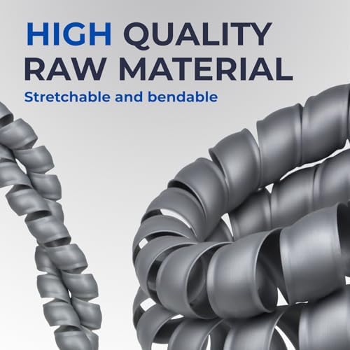 5/16" Spiral Cable Wrap, Plastic Wire Wrap Cord Protectors from Pets No Chew, Spiral Cable Management Sleeve Organizer f