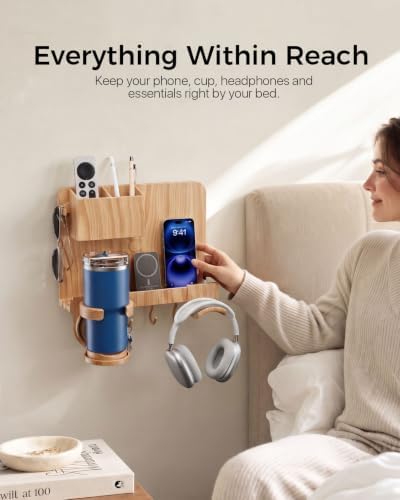Floating Shelves for Bedside Shelf, Stick On Bedside Wall Shelf