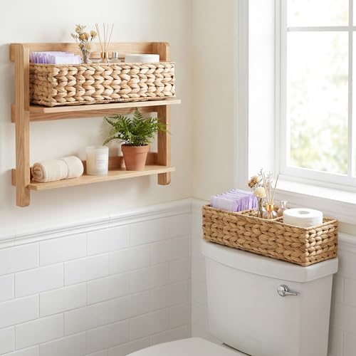 StorageWorks Toilet Paper Basket, Large Toilet Tank Basket, Water Hyacinth