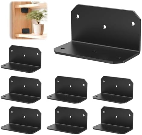 4"x2"x2" Corner Brackets for Wood, 200LB, Black 8 Pack