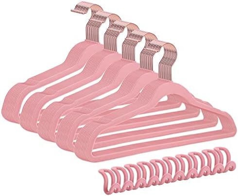50+10 Pack Non-Slip Velvet Hangers Suit Clothes Hanger Space Saving Hangers 15~20LBS Heavy Duty 17.5"