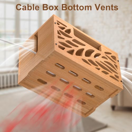 Large Cable Management Box, Wooden Cord Hider Box for Power Strip