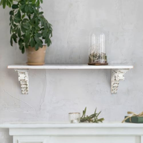 BIG FORTUNE Set of 4 Corbels for Shelves Wood Corbels Decorative,L7.2X W3.1x H7.8 Inches,Shelf Brackets Wooden Vintage S