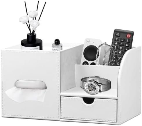 Tissue Box Cover with Drawer Organizer and Storage Tray,Cube Tissue Holder
