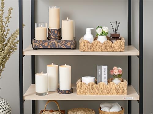 Kriitools Scalloped Toilet Paper Storage Basket, Farmhouse Home Decor