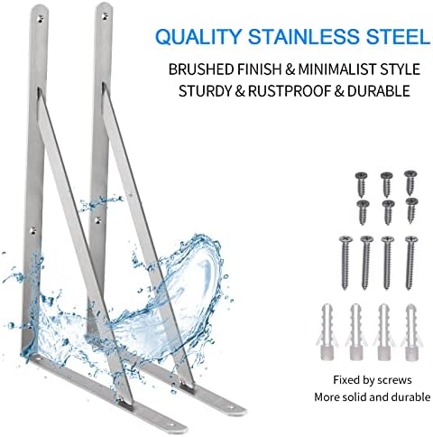 YUMORE 20 Inch Shelf Bracket, Heavy Duty L Bracket, 2 Pack