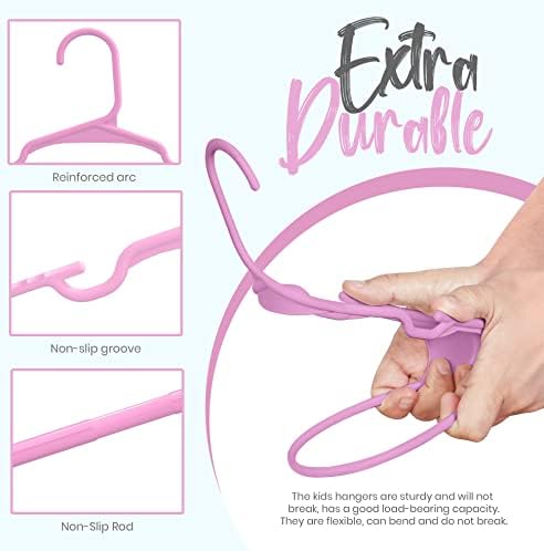 Utopia Home Kids Hangers 20 Pack – 11.5 Inch Baby Closet Hangers Baby Pink