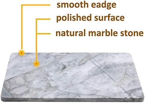 Rectangular Marble Vanity Tray for Counter, Bathroom, Dresser, Nightstand or Desk, 10-1/4" x 6-1/4"