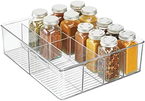 mDesign Plastic Extra Wide Storage Organizer Bin Box for Kitchen, Pantry, Cabinet, Countertop - Tea Bag, Sugar Packet, C