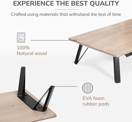 Anji Mountain Monitor Stand for Desk - Desktop Organizer & Laptop Riser, Ergonomic Monitor Riser, Space-Saving, Durable,