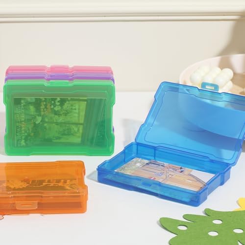 novelinks 6 Pcs 4"x6" Plastic Photo Storage Boxes with Tray (Color 2Pack)