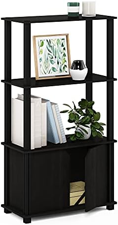 Furinno GO GREEN Storage Shelves, 4-Tier Book Shelf, Bookcase, Display Shelf with Open Shelf and Closed Storage, for Org