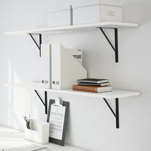 Heavy Duty L Shelf Brackets 8Pcs, Metal Wall Mount Floating Shelf Supports