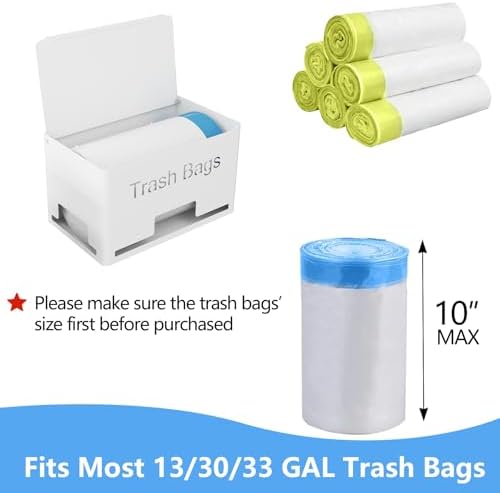 STWWO Large Trash Bag Holder, Garbage Bag Dispenser Roll Holder, White