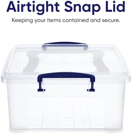 Superio Clear Storage Box with Lid, Plastic Container Bin for Organizing, Stackable Crate, BPA Free, Non Toxic, Odor Fre