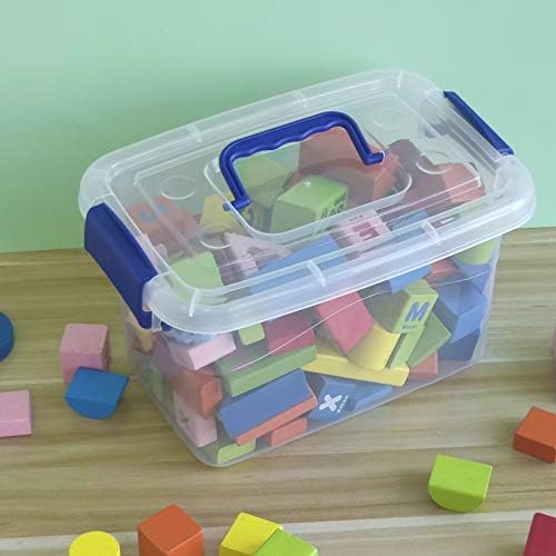 Small Plastic Storage Box with Lid, Clear Storage Box, Set of 6