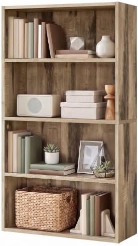 SONGMICS HOME 4-Tier Bookshelf, Narrow Shelving Unit