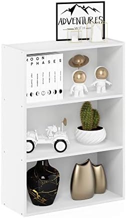 Furinno PASIR Book Shelf, 3-Tier Bookshelf, Storage Shelves Bookcase, 9.7 x 23.7 x 31.5, for Living Room, Bedroom, Home 