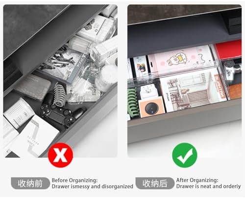 Guo's hyekbe 8 Pack 3.2 Inch Tall ABS Drawer Divider -Expandable from 10.9-20.5''-Adjustable Dresser Drawer Plastic Orga