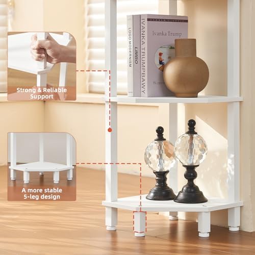 YUFAM 3-Tier Corner Shelf, White