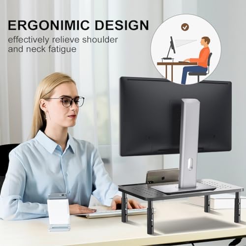 suptek Computer Monitor Stand Riser with Drawer,Monitor Riser for Laptop, Printer, Notebook and All Flat Screen TV Displ