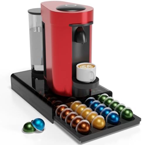 Storage Drawer for Nespresso Vertuo Coffee Pod Holder for Counter Acrylic Coffee Capsule Organizer - 40 Pods