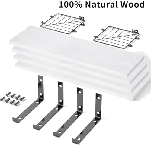 Fixwal 3+1 Tier Bathroom Floating Shelves Over Toilet, White