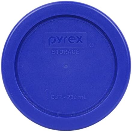 Pyrex 7202 1-Cup Glass Bowls With Cadet Blue Lids (4 Pack) - Made in USA