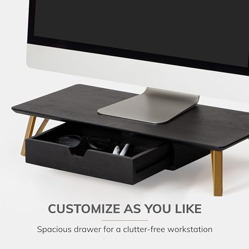 Anji Mountain Monitor Stand for Desk - Desktop Organizer & Laptop Riser, Ergonomic Monitor Riser, Space-Saving, Durable,
